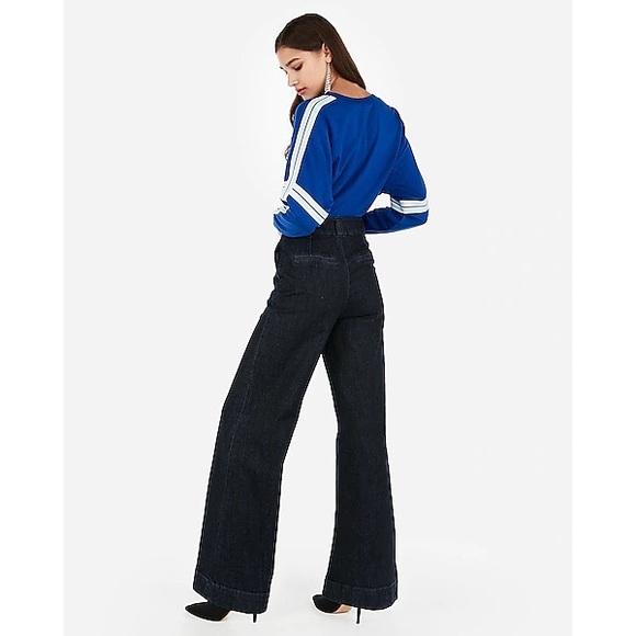Express Super High Waisted Original Wide Leg Jeans Multiple Sizes! - Picture 2 of 5